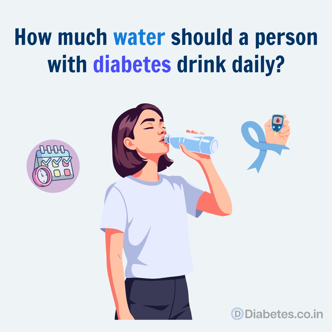 How much water should a person with diabetes drink daily?